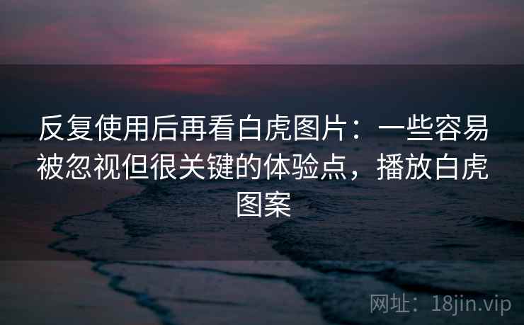 反复使用后再看白虎图片：一些容易被忽视但很关键的体验点，播放白虎图案