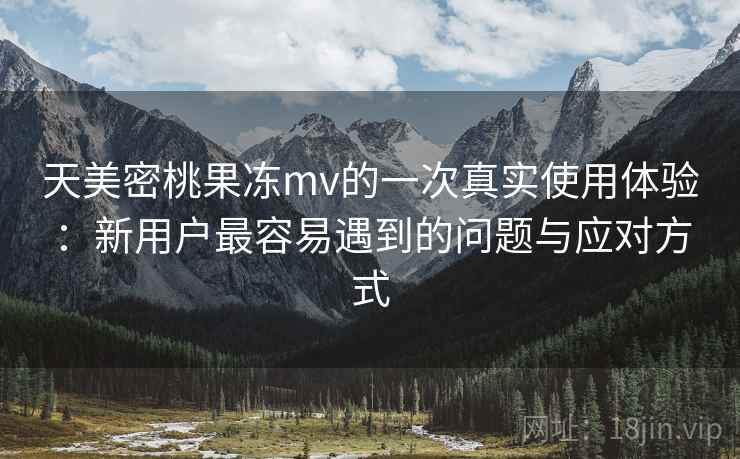 天美密桃果冻mv的一次真实使用体验：新用户最容易遇到的问题与应对方式