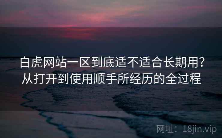 白虎网站一区到底适不适合长期用？从打开到使用顺手所经历的全过程