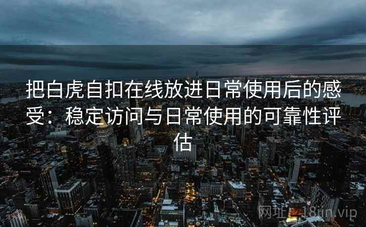 把白虎自扣在线放进日常使用后的感受：稳定访问与日常使用的可靠性评估