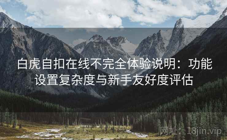 白虎自扣在线不完全体验说明：功能设置复杂度与新手友好度评估