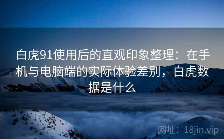 白虎91使用后的直观印象整理：在手机与电脑端的实际体验差别，白虎数据是什么