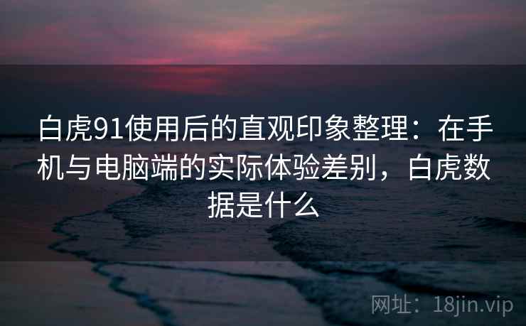 白虎91使用后的直观印象整理：在手机与电脑端的实际体验差别，白虎数据是什么