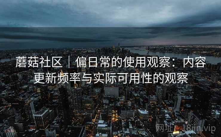 蘑菇社区｜偏日常的使用观察：内容更新频率与实际可用性的观察