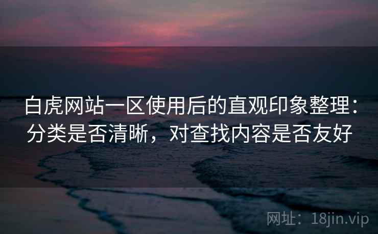 白虎网站一区使用后的直观印象整理：分类是否清晰，对查找内容是否友好